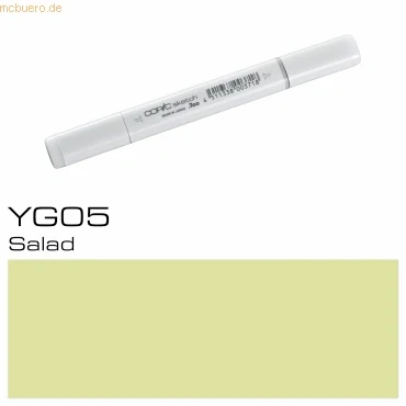 Abbildung von COPIC Sketch Marker Typ YG 05, Salad, professioneller Pinselmarker, mit einer Super Brush Spitze und Medium Broad