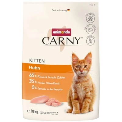 Abbildung von Carny Katzen Trockenfutter Kitten mit Huhn (1 x 10kg), Getreide und Zuckerfreies von animonda für ausgewachsene
