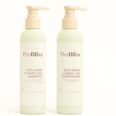 Abbildung von Reiswasser Haarwachstums Shampoo und Conditioner: mit Biotion Koffein bei Haarausfall Conditioner für Frauen Männer (240 ml