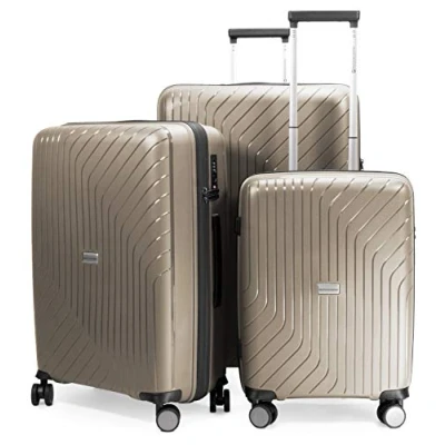 Abbildung von HAUPTSTADTKOFFER TXL 3er Kofferset, TSA, Trolley Set, 4 Rollen, Rollkoffer, EXTRA LEICHT, Reisekoffer, (S, M &amp; L), Titan
