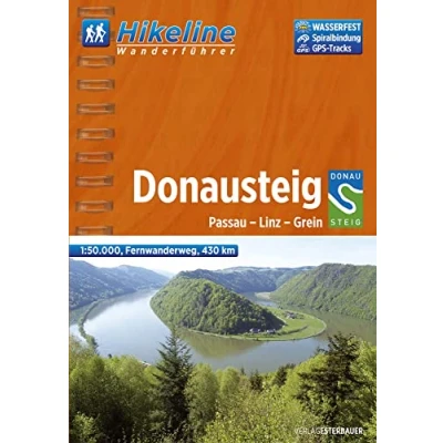 Abbildung von Hikeline Fernwanderweg Donausteig, 430 km: Passau Linz Grein, Wanderführer und Karte, 1:50.000, wetterfest, GPS Tracks zum Download