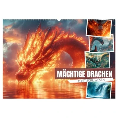 Abbildung von MÄCHTIGE DRACHEN Mystische Wesen (Wandkalender 2025 DIN A2 quer), CALVENDO Monatskalender