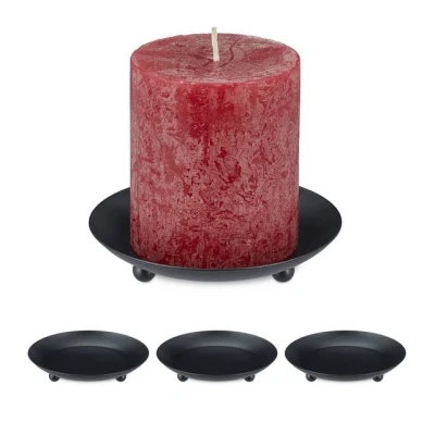 Abbildung von relaxdays Kerzenhalter Kerzenständer Stumpenkerzen 4er Set