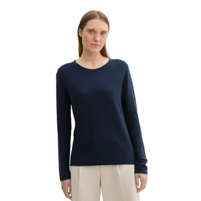 Abbildung von TOM Tailor Strickpullover, Damen, Größe: Small, Real navy blue