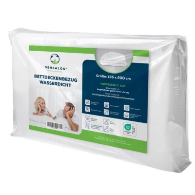 Abbildung von Sensalou Bettbezug Bettdeckenbezug wasserdicht weiß 135 x 200