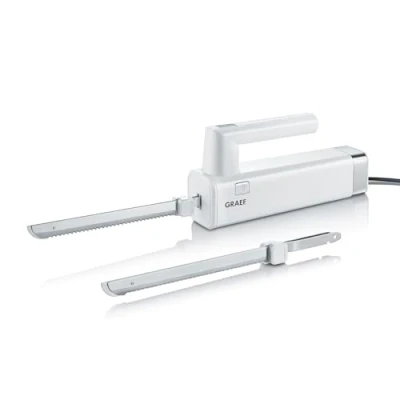 Abbildung von Graef Elektromesser EK 501, 150 W, mit 2 Messern, weiß