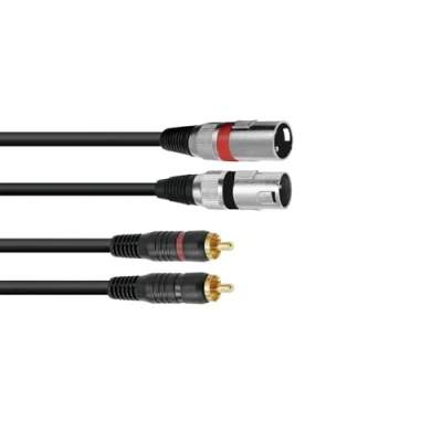 Abbildung von Omnitronic 3022522E XLR Adapterkabel [2x Stecker 3 polig 2x Cinc Audio Kabel, (6.00 cm)