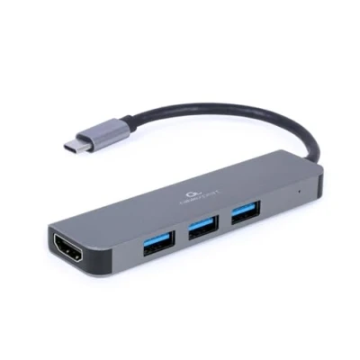 Abbildung von Gembird A CM COMBO2 01, USB 3.2 Gen 1 (3.1 1) Type C, Grau, HDMI, A, Metall, China,