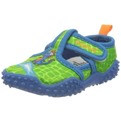 Abbildung von Playshoes Unisex Kinder Aquaschuhe Laufschuh, Blau Grün Dino, 32/33 EU