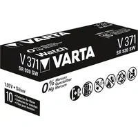 Abbildung von Varta 371, V371, SR69, SR920SW, SR921, LR921 Knopfzelle für Uhren etc Knopfzelle, (1,6 V)