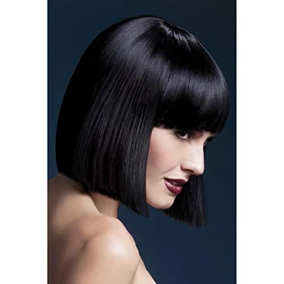 Abbildung von Smiffys Kostüm Perücke Blunt Cut schwarz, Hochwertige Kunsthaar Perücken aus der Fever Wig Collection