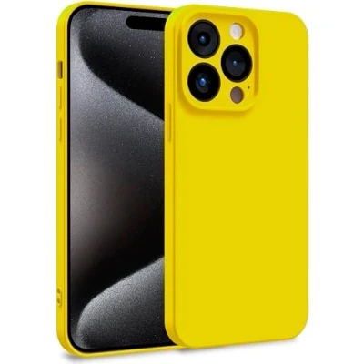 Abbildung von MyGadget Hülle kompatibel mit iPhone 15 Pro Zweilagige Handyhülle Kameraschutz Cover Innenfutter &amp; Silikon außen Gelb