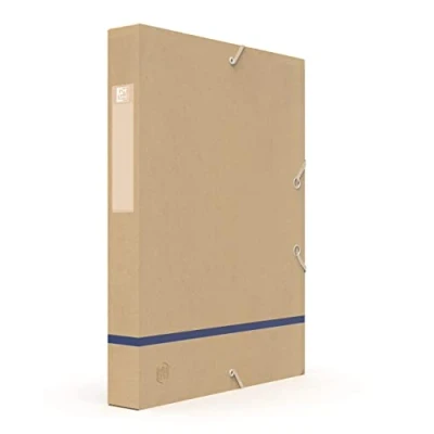 Abbildung von Oxford Touareg Ordnungsbox, 24 x 32 cm, Rücken 40 mm, mit Gummizug, Einband aus recyceltem Karton