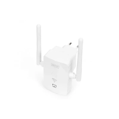 Abbildung von DIGITUS WLAN Repeater/Access Point 300 Mbit/s 2.4 GHz Wireless Frequenz USB Ladeanschluss 100 RJ45 Anschluss WPS Funktion WPA2 Repeater, WiFi Repeater Weiß