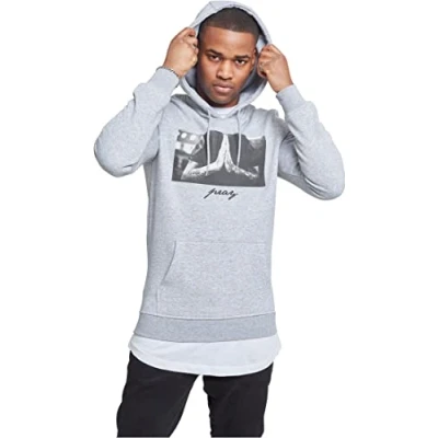 Abbildung von Mister Tee PRAY Kapuzenpullover, Herren, Größe: XS, Heather grey
