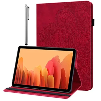 Abbildung von GLANDOTU Hülle für Lenovo Tab M8 (3./2./1. Gen) TB 8506F/TB 8506X/TB 8705F/TB 8705X mit Schutzfolie und Stylus Stift Ultra Dünn Standfunktion Flip Cover PU Leder (Rot)