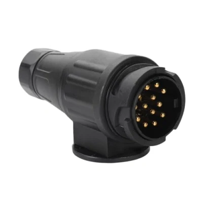 Abbildung von Qiping Anhängerstecker 13 Polige Male für PKW, LKW, Fahrradträger, Wohnwagen, Wohnmobile, RV