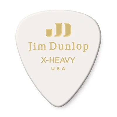 Abbildung von JIM DUNLOP Plektrum Genuine Celluloid Classic, 12 Stück, Weiß, Stark