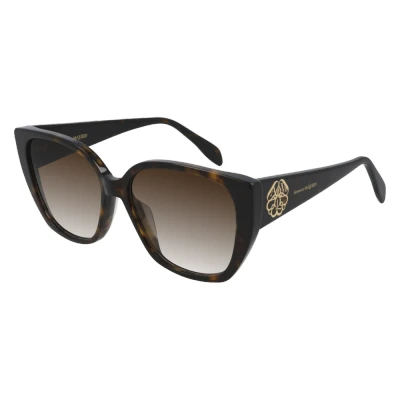 Abbildung von Alexander McQueen Damen AM0284S 003 Gläser SONNENBRILLEN Acetat Havanna Braun Schmetterling Normal Schattiert