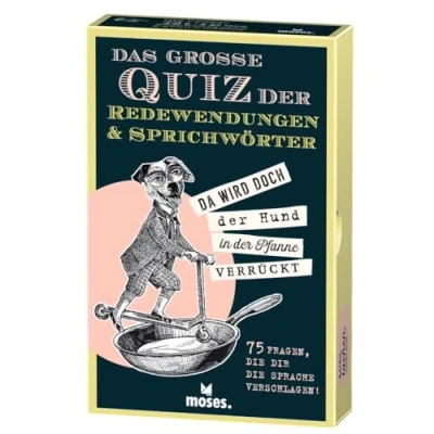 Abbildung von moses. Das große Quiz der Redewendungen &amp; Sprichwörter, 75 Fragen, die dir Sprache verschlagen, Karten mit und Sprichwörtern