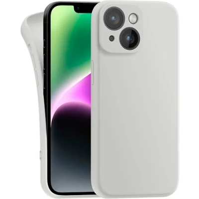 Abbildung von MyGadget Hülle Kompatibel mit iPhone 14 robuste Silikon Schutzhülle TPU Case Slim Silikonhülle Back Cover Kratzfest Handyhülle Matt Beige