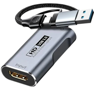 Abbildung von Video Capture Card,4K HDMI to USB 3.0 Card,HDMI USB/USB C Audio Recording in 1080P@60Hz, 2K@30Hz for Teaching,Broadcasting,Gaming,Streaming,Video Conference