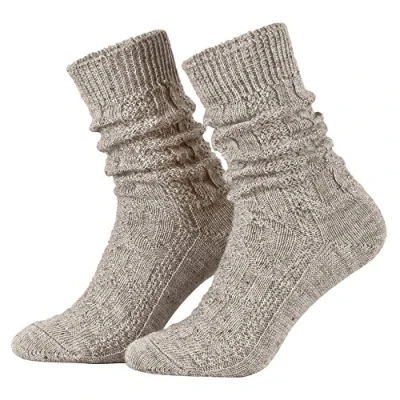 Abbildung von Piarini 39 42 1 Paar kurze Trachtensocken Trachtenstrümpfe Schoppersocke mit Zopfmuster Herren Wolle Nussmeliert Braun
