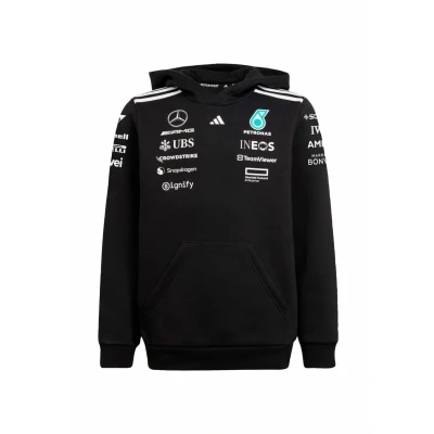 Abbildung von adidas Performance Kapuzenpullover Black white für Kinder, Größe: 128,