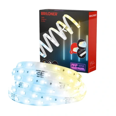 Abbildung von BRILONER Pimp your Panel LED Strip Erweiterungsset, CCT warmweiß bis kaltweiß, Fernbedienung, Streifen, Leiste, Zimmer Deko, Band, Zubehör Akustikpaneele, Lichtleiste, 2,6m, Weiß