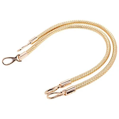 Abbildung von POFET Paar DIY Umhängetasche Ersatzgriff Geflochtene Seil Handtasche Gurt Golden