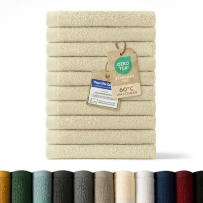 Abbildung von Blumtal Gästehandtücher 30x30cm weich und saugstark, Frottee (12 St), 12er 24er Set, 100% Baumwolle