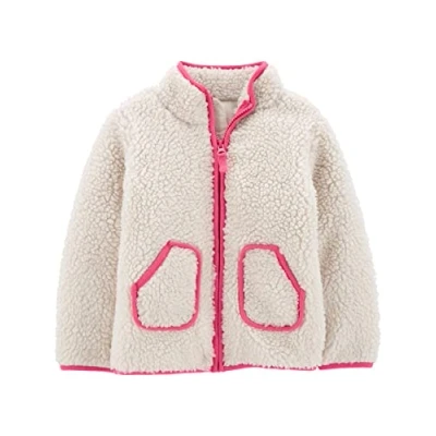 Abbildung von Simple Joys by Carter&#039;s Baby Mädchen Sherpa Jacke, Rosa/Beige, 12 Monate