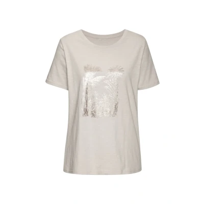 Abbildung von Vivance T Shirt &quot;mit goldfarben schimmerndem Folienprint&quot;, aus weicher Baumwoll Qualität