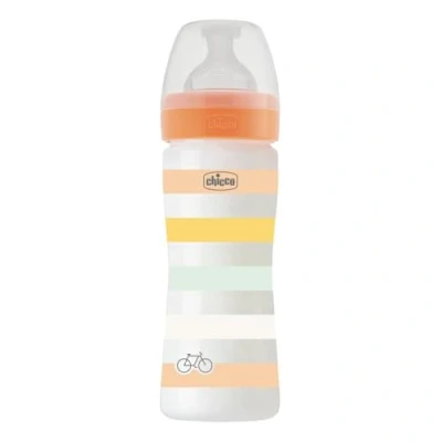 Abbildung von CHICCO BABYFLÄSCHCHEN WELL BEING, 250ML, MITTLERER FLUSS, 2M+ SILIKON, ORANGE