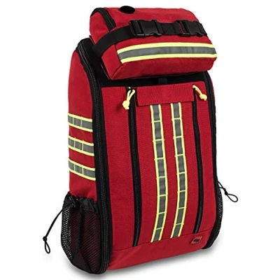 Abbildung von EB QUICK ACCESS rot Notfallrucksack hohe Funktionalität Schnellöffnungs System abnehmbare Zusatztasche 4 herausnehmbare Modultaschen Rettungsdienst Arzt Erste Hilfe