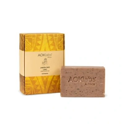Abbildung von Aoklabs Gold Linen Soap 2 in 1, reinigt sanft, tief und effektiv die Haut peelt sie, während sie Feuchtigkeit spendet, nährt Zellerneuerung fördert 100g.