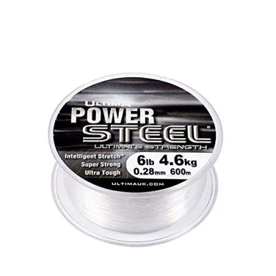 Abbildung von Ultima Power Steel Super Sterk Angelschnur 600m Spule, Transparent, 0.23mm 6.0lb/2.8kg