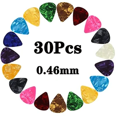 Abbildung von Gitarren Plektren,30PCS Gitarrenplektren Celluloid Pick,Premium Picks für akustische E Gitarren, Bass oder Ukulele（0,46MM）
