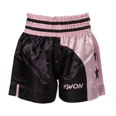 Abbildung von KWON Sporthose Thaiboxhose Damen Muay Thai Box Shorts Kickboxhose kurz pink rosa MMA (Edler Look, Lady) traditioneller Schnitt, Sterne