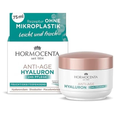 Abbildung von Hormocenta Anti Age Hyaluron 24h Pflege 75ml Feuchtigkeitsspendende 24 Stunden mit Hyaluronsäure, Sheabutter und Macadamianussöl (1 x 75ml)