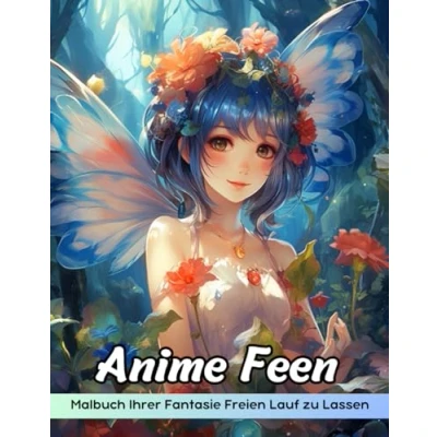 Abbildung von Anime Feen Malbuch: Malseite, Magische Charaktere Zum Kreativen Ausmalen