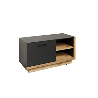 Abbildung von trendteam smart living Garderobenbank Sitzbank Garderobe Synnax Aufbaumaß (BxHxT) 90 x 48 40 cm Farbe Anthrazit mit Coast Evoke Eiche 213431084