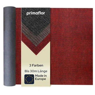 Abbildung von Primaflor Sauberlauf nach Maß Valencia, Rot, 1,00m x 2,50m, Rutschfester Schmutzfangläufer Meterware, Robuster Küchenläufer, Zuschneidbarer Teppichläufer, Eingangsmatte für Flur und Windfang