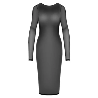 Abbildung von Cottelli Party Transparentes Kleid Mit Langen Ärmeln Schwarz