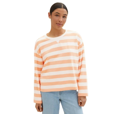 Abbildung von TOM Tailor Sweatshirt, Damen, Größe: 3XL, Peach offwhite bold stripe