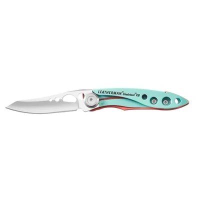 Abbildung von Leatherman Skeletool KB Taschenmesser mit Edelstahlklinge und Flaschenöffner Blau/Pink