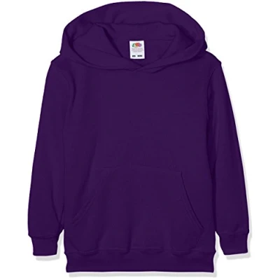 Abbildung von Fruit of the Loom Jungen Regular Fit Kapuzenpullover Classic Hoodie, Violett (Purple PE), 164 (Herstellergröße: 14 15 Jahre)