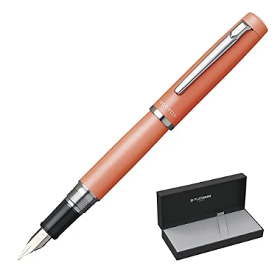 Abbildung von PLATINUM Procyon PNS 5000#25 Füllfederhalter/Federstärken: M Medium Mittlere/Farbe: Persimmon Orange/Handgefertigt/mit Geschenkbox/Füllhalter