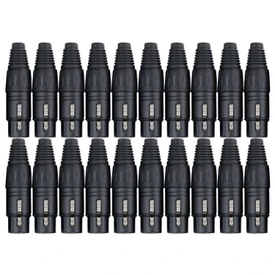 Abbildung von Pronomic Steckerset XLR Female 20 Stk. schwarz