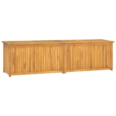 Abbildung von vidaXL Gartenbox Aufbewahrungsbox Auflagenbox Kissenbox Box Kiste Truhe Gartentruhe Holztruhe Gartenmöbel 200x50x55cm Massivholz Teak